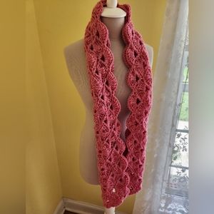 Crochet Light Raspberry Circle Scarf